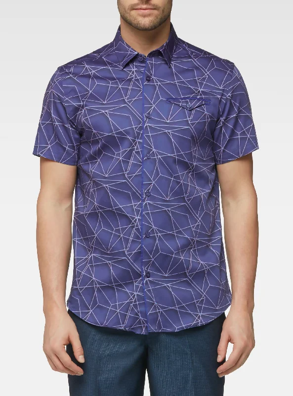 3d vector print short sleeve shirt