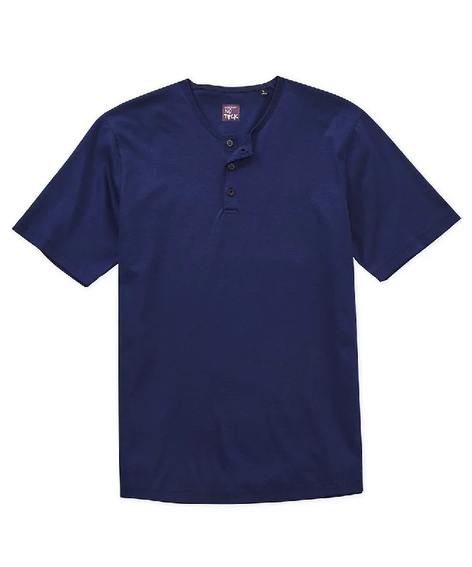 Westport No-Tuck LustreTech Stretch Cotton Short Sleeve Henley Shirt