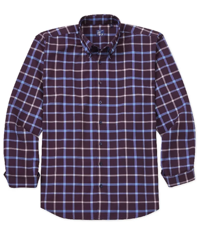 Westport No-Tuck Long Sleeve Big Plaid Performance Stretch Sport Shirt