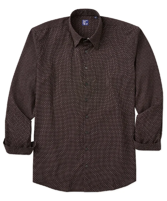 Westport No-Tuck Long Sleeve Checkers Print Sport Shirt