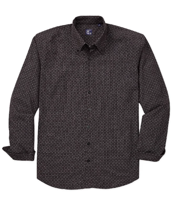 Westport No-Tuck Long Sleeve 'Medallions' Geo Print Stretch Performance Sport Shirt