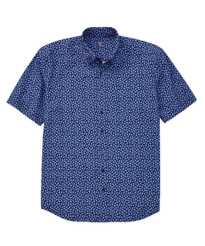 Westport No-Tuck Short Sleeve 'Abstract Geo' Print Stretch Performance Shirt