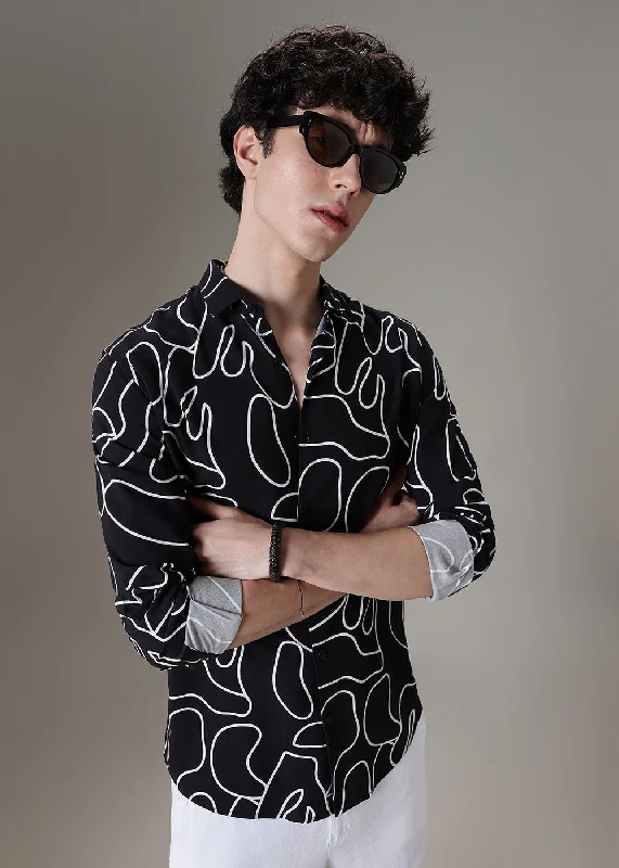 Black Line Abstract Shirt