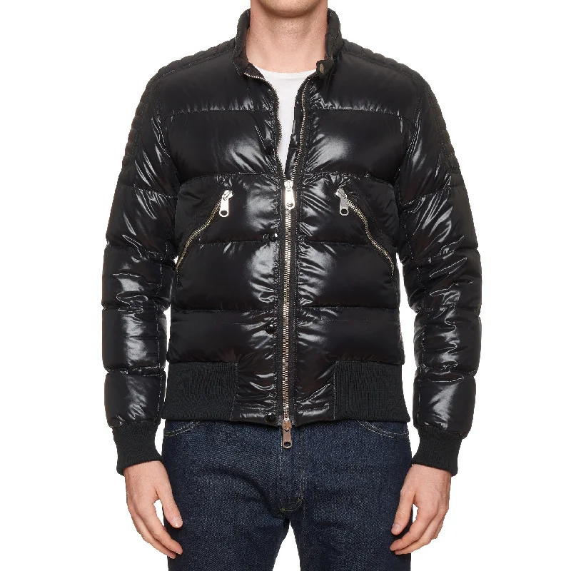 DIOR HOMME Lumiere Du Nord Black Down Biker Puffer Jacket EU 48 US S 8H 2008