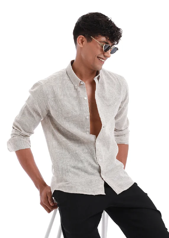 Ecru Beige Blended Linen shirt