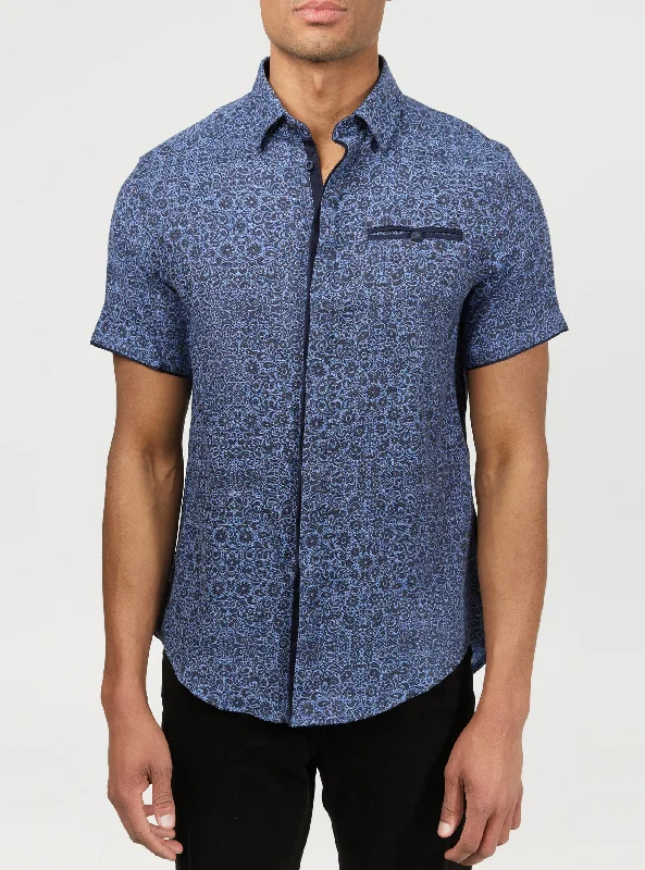 Floral-jacquard shirt