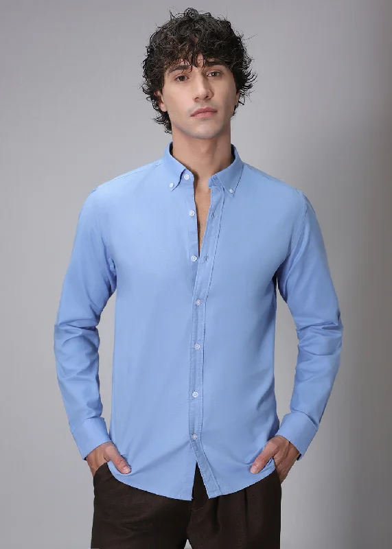 Light Cobalt Blue Oxford Shirt