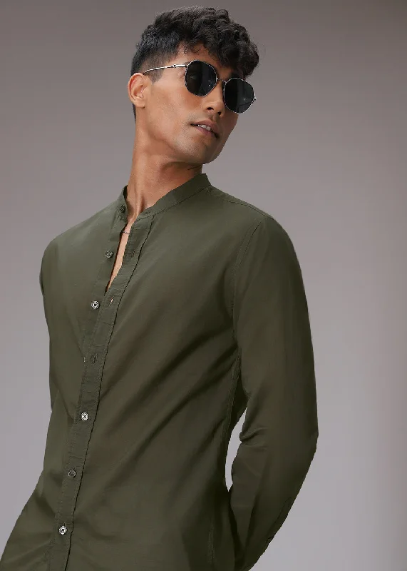 Olive Grove Cotton Shirt