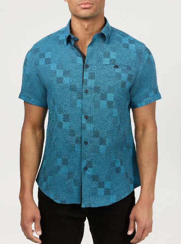 Patchwork short-sleeved shirt