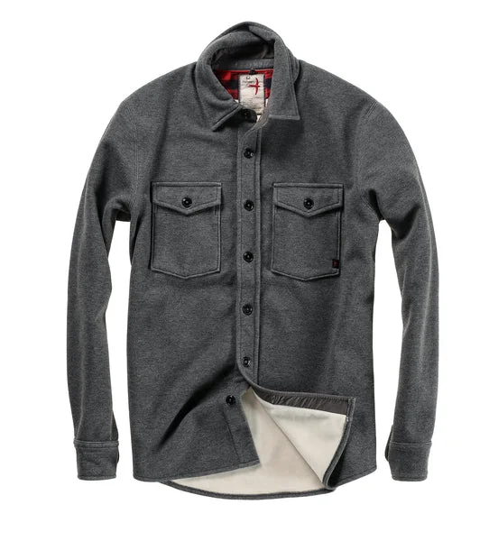 Relwen Pique Fleece Workshirt in Dk. Grey Heather