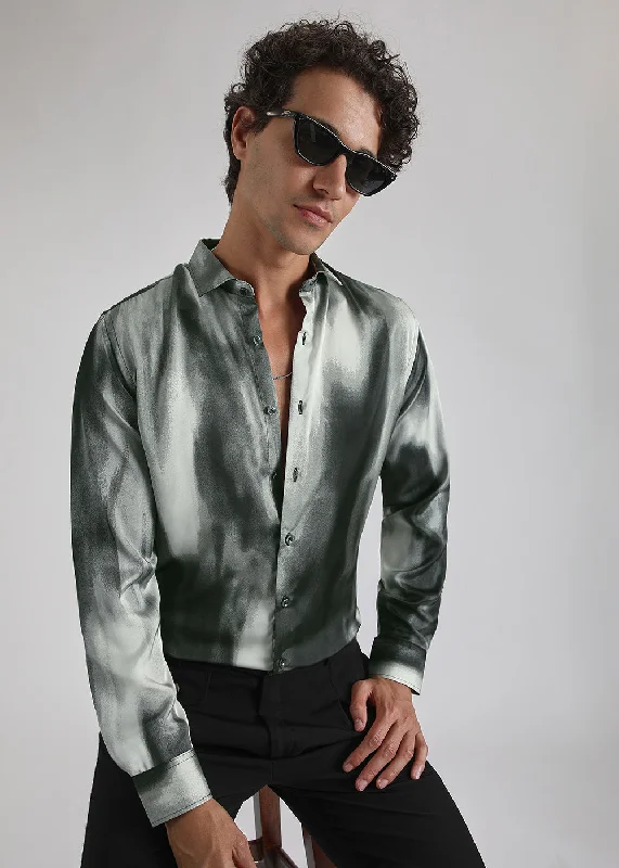 Sage Green Abstract Printed Shirt