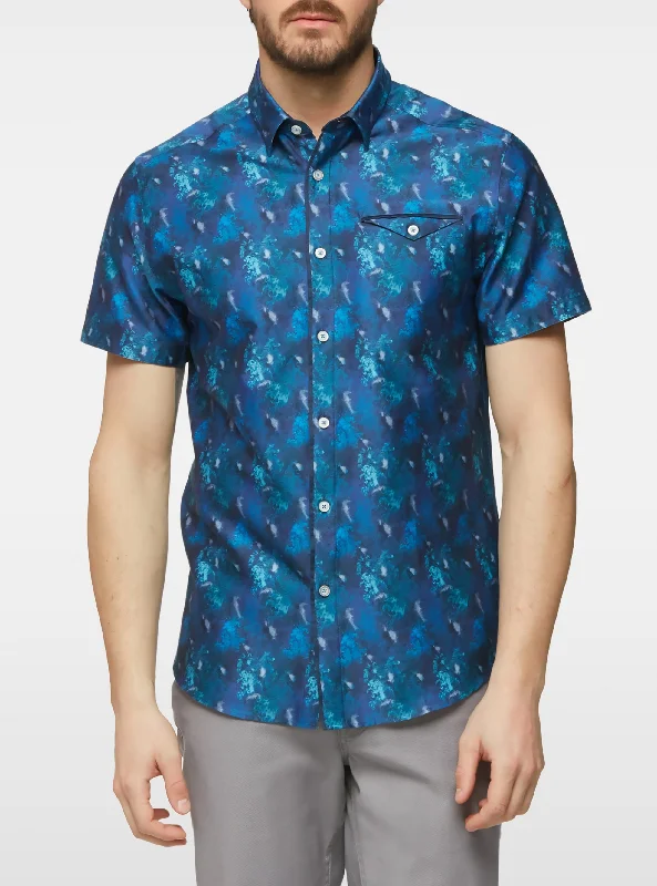 Splatter print short sleeve shirt