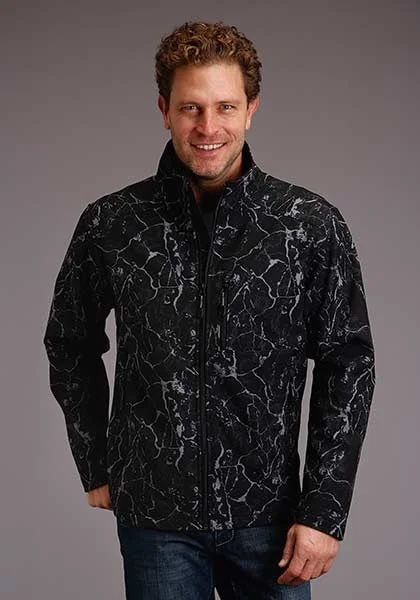 STETSON MENS OUTERWEAR  FLEECE BONDED SOFTSHELL TECH JACKET  00957 RANGE PRINT SOFTSHELL JACKET