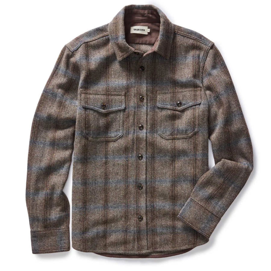 Taylor Stitch CPO Shirt in Dark Brick Plaid