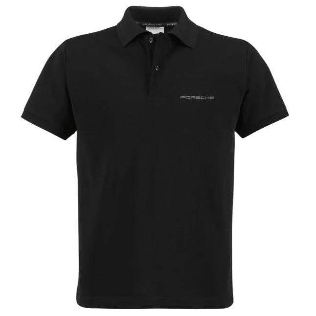 Porsche Men's Polo Shirt, Black - PORSCHE Script