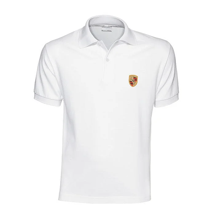 Porsche Crest Men's Polo Shirt - White