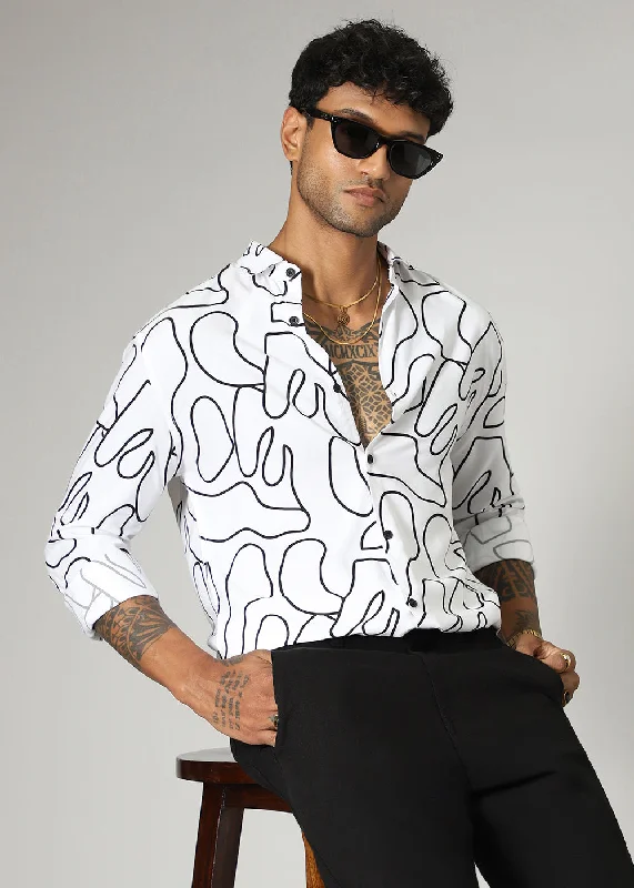 White Line Abstract Shirt