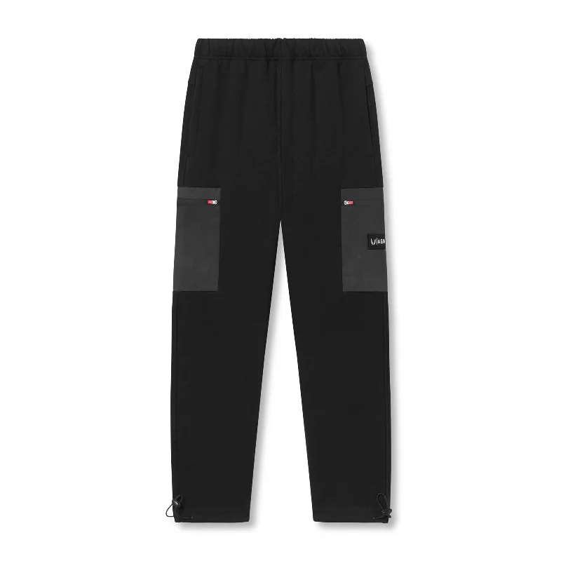 0914. Tech-Terry™ Paneled Cinch Cargo Jogger - Black/Wave-Dye