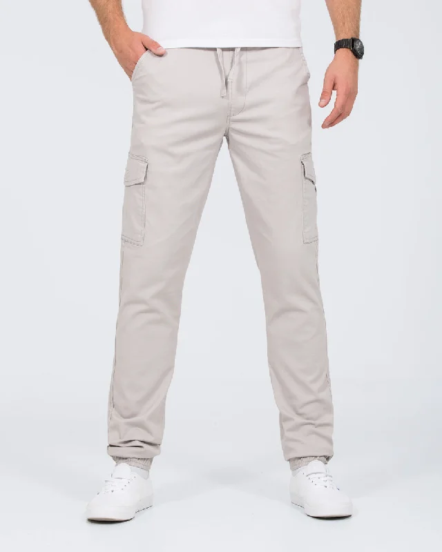 2t Dean Slim Fit Tall Stretch Cargo Trousers (silver)