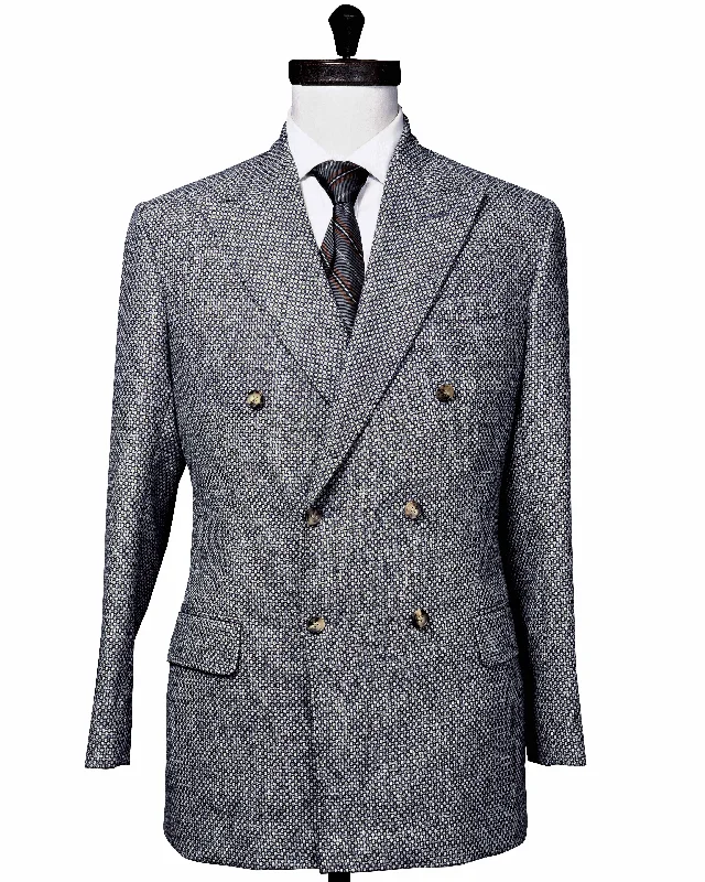 Dugdale Light Grey & Blue Tweed  Double Breasted Jacket