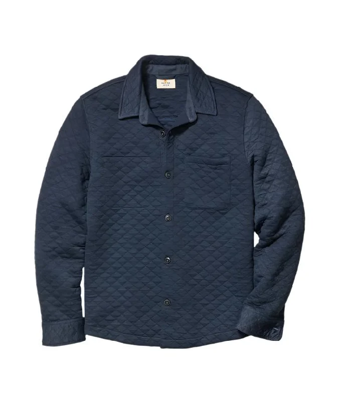 Marine Layer Corbet Quilted Overshirt in Navy