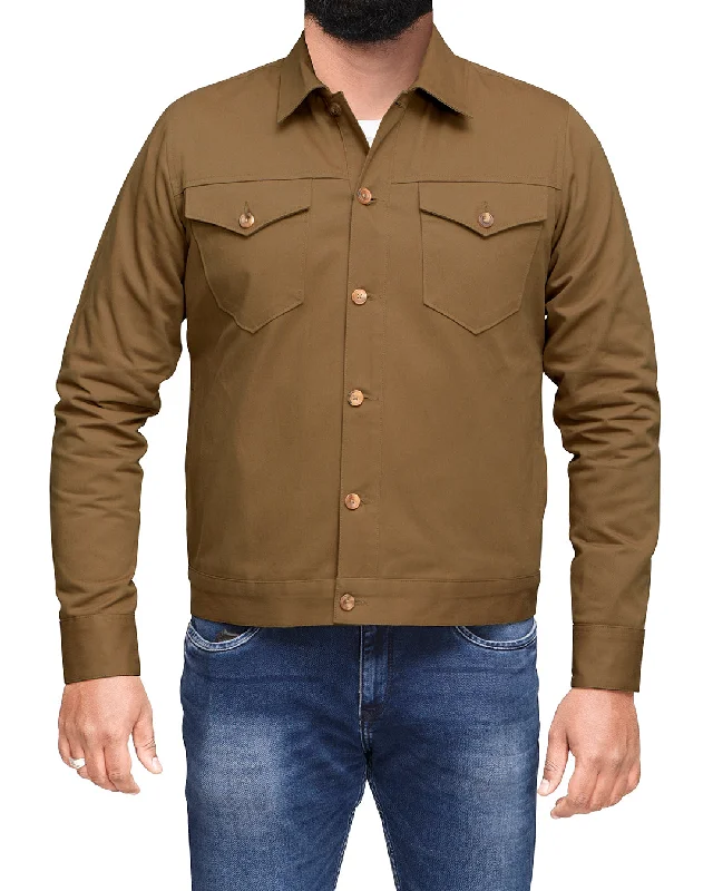 Khaki Twill Shirt Jacket